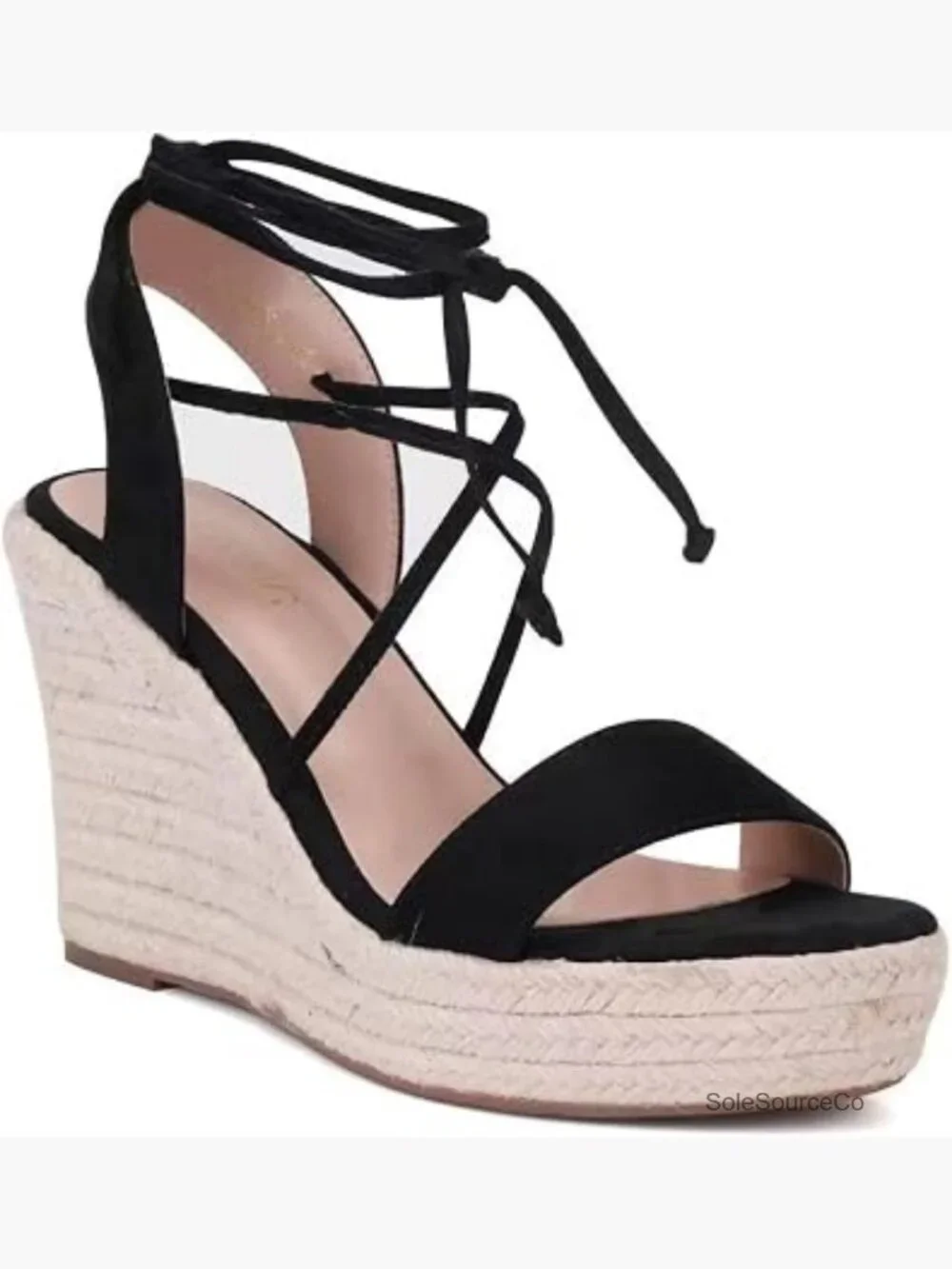 Lace-Up Wedge Platform Espadrille Sandals Open Toe Ankle Strap